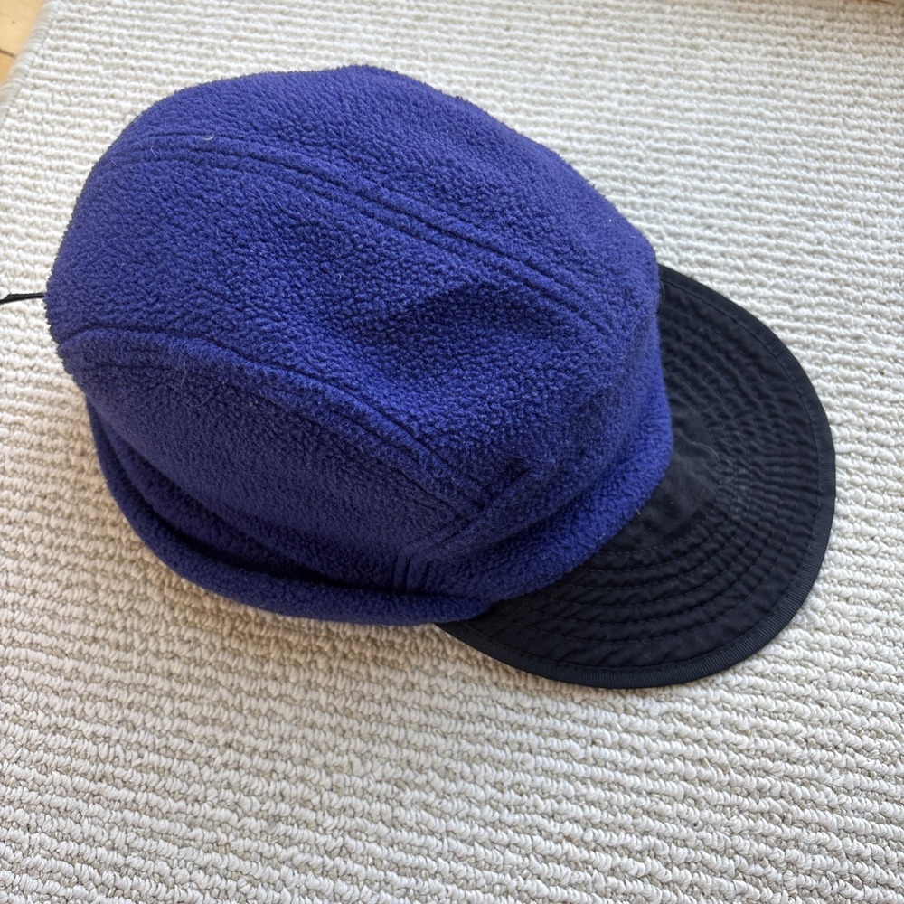 Vintage EMS Fleece Duckbill 5 Panel Winter Trapper Hat Purple Black Size L/XL